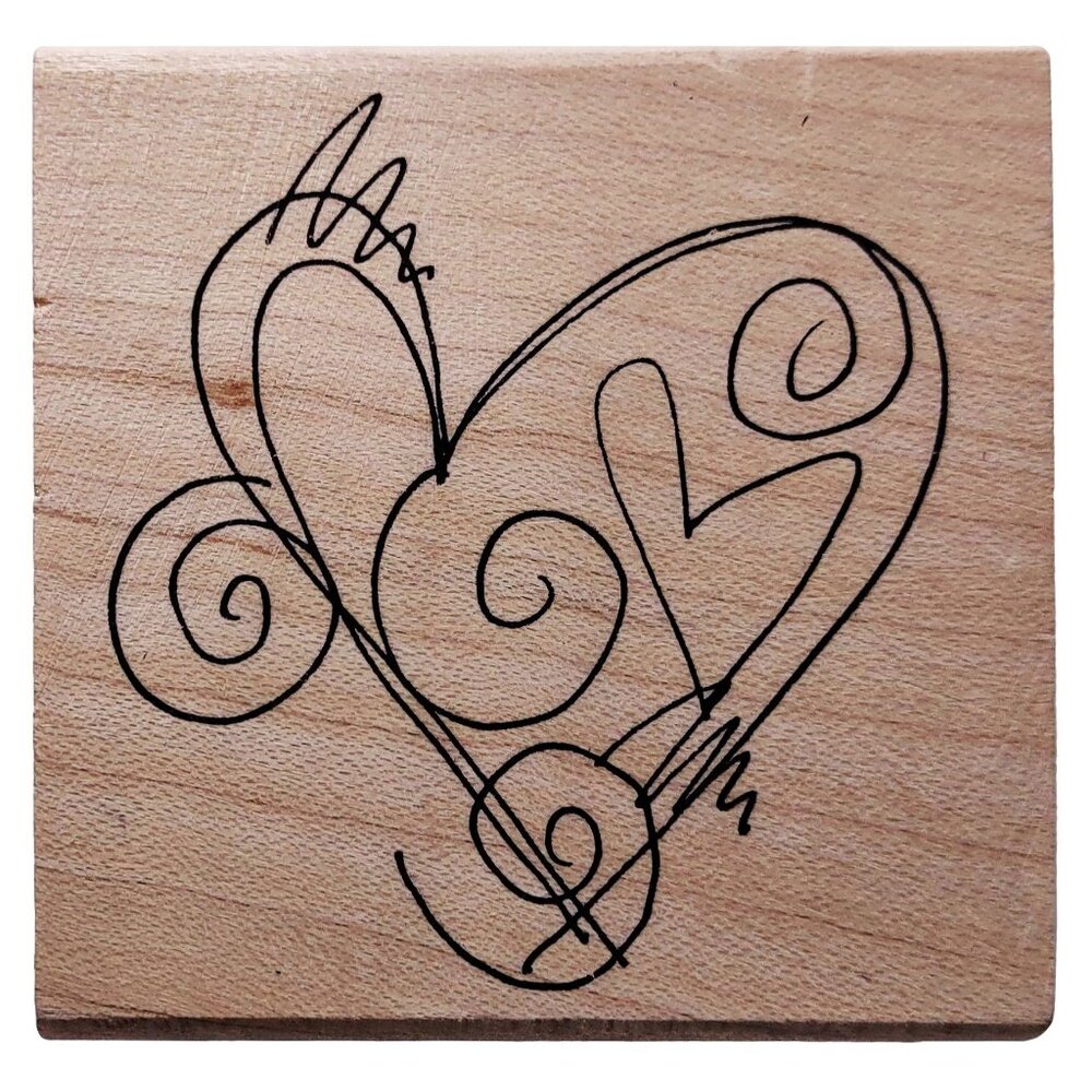 A Celebration Abstract Heart Design Rubber Stamp By PrintWorks